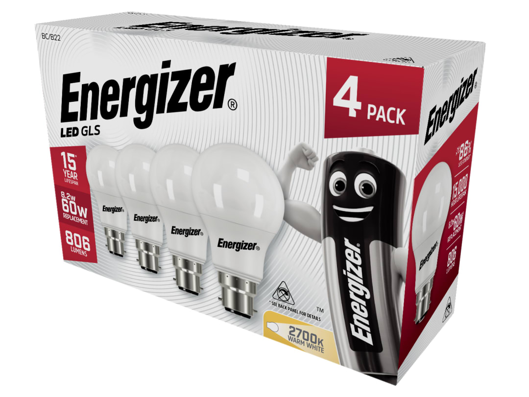 Energizer® Energizer LED GLS 806 Lumen Warm White B22 x 4 S14056 S14056
