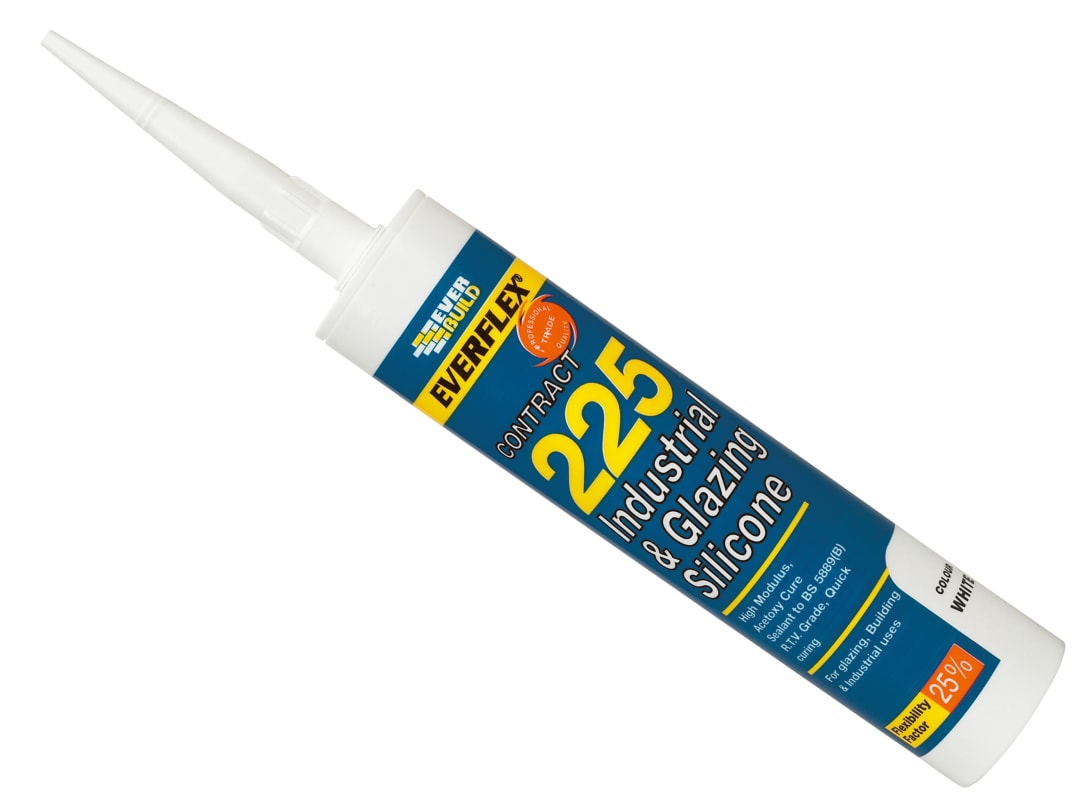 Everbuild Sika Everflex® 225 Industrial & Glazing Silicone Brushed Steel 295ml 486134