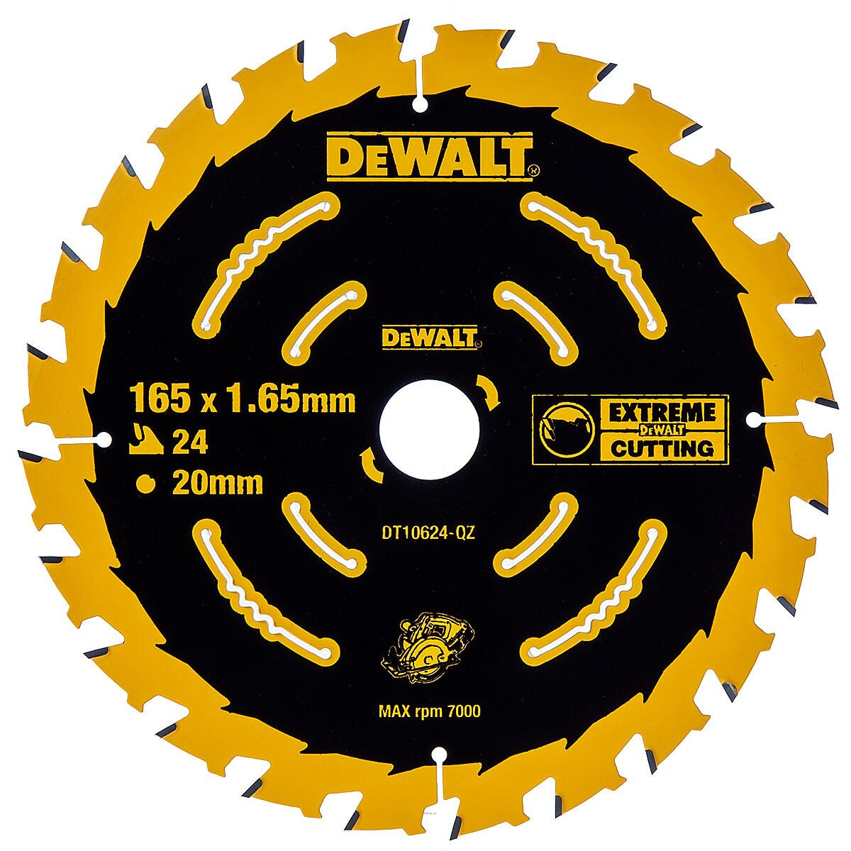 DEWALT Power Tools ELITE™ Series Framing Circular Saw Blade 165 x 20mm x 24T DT10624-QZ