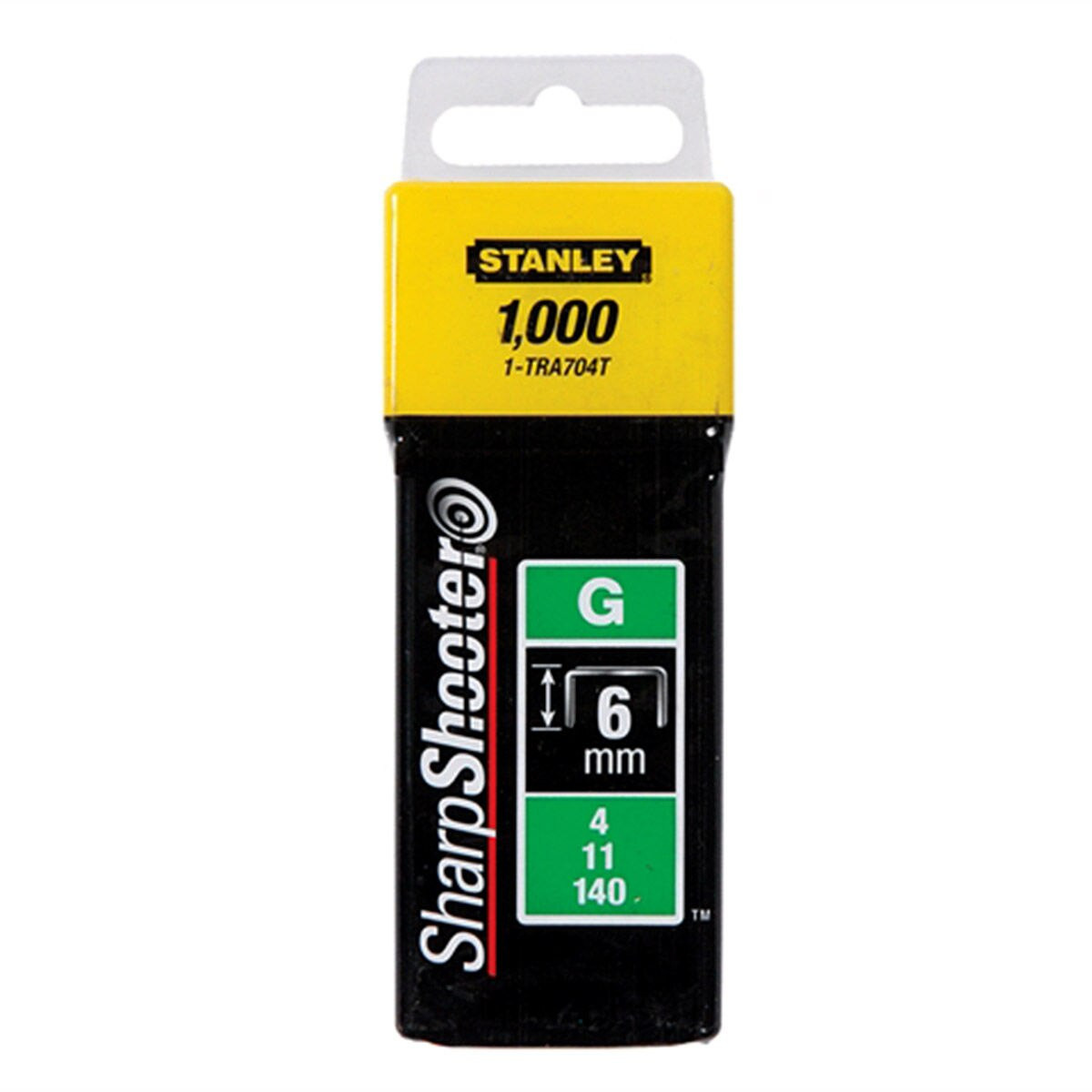 Stanley 1-TRA704T Heavy-Duty Staples 6mm (Pack of 1000) 1-TRA704T