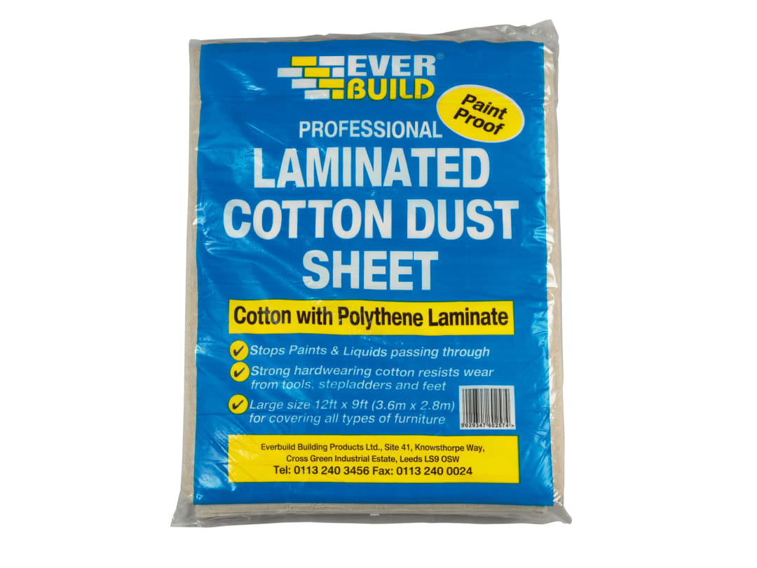 Everbuild Sika Laminated Cotton Dust Sheet 3.6 x 2.7m 484992