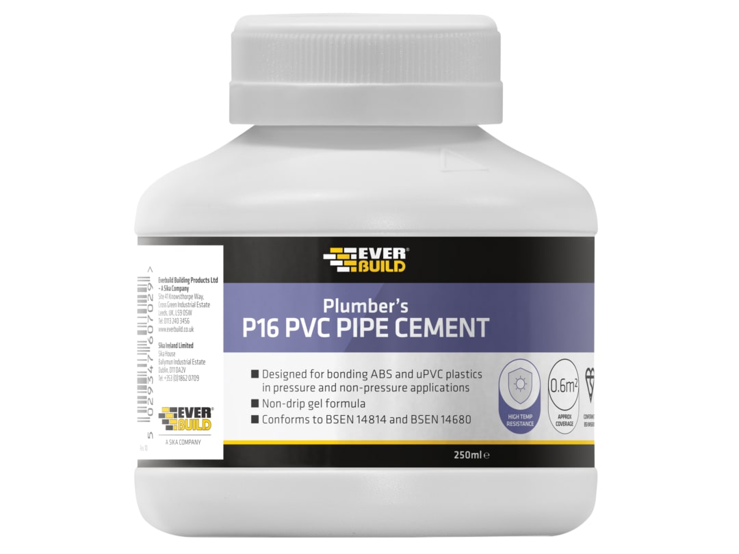 Everbuild Sika P16 Plumber's PVC Pipe Cement 250ml 488408