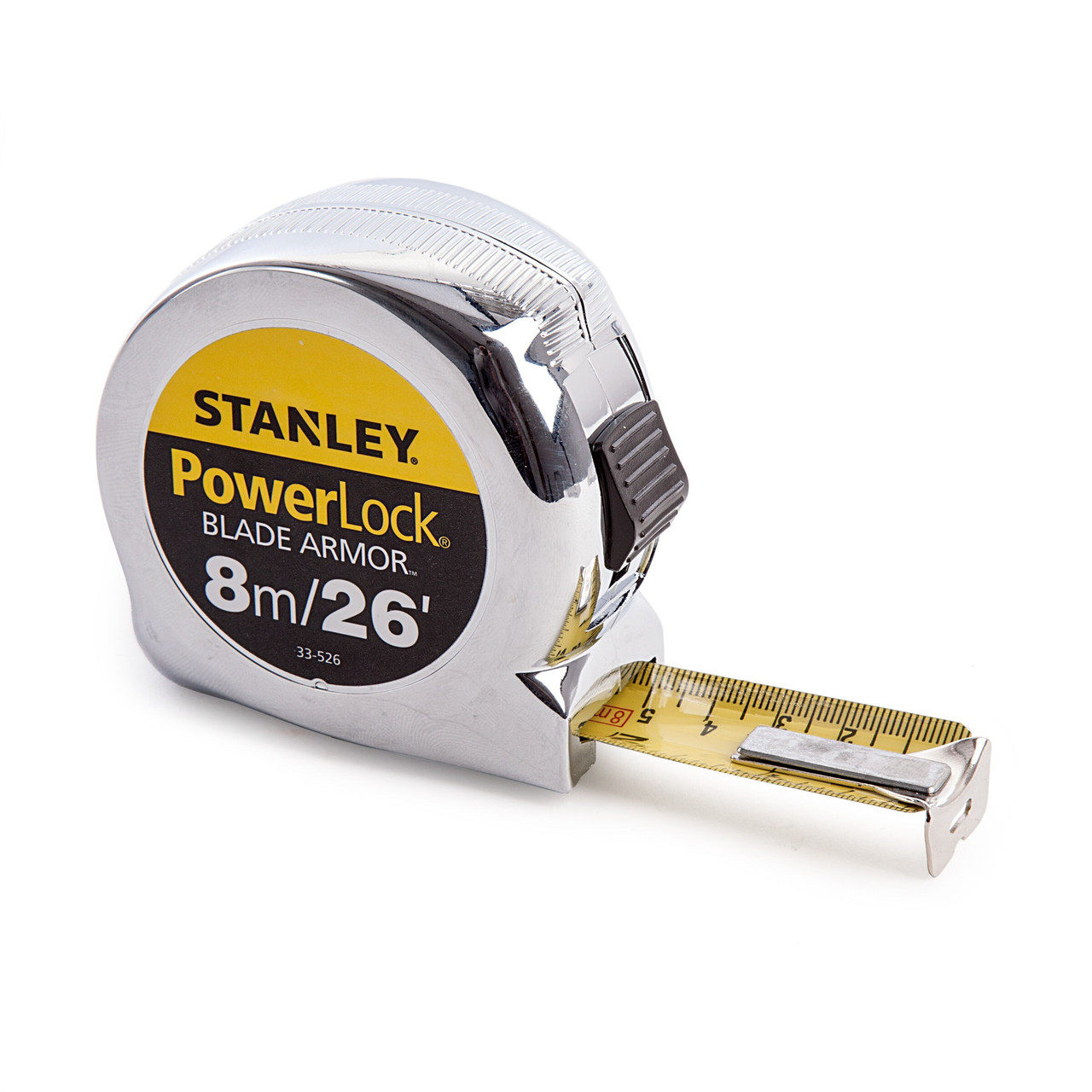 Stanley 0-33-526 Powerlock Metric/Imperial Tape Measure with Blade Armor 8m 0-33-526