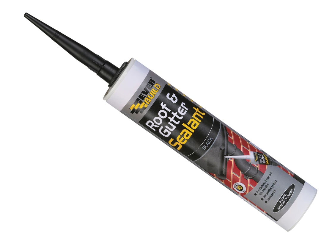 Everbuild Sika Roof & Gutter Sealant Black 295ml 486214