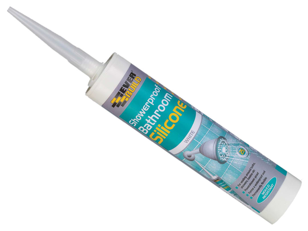 Everbuild Sika Showerproof Bathroom Silicone White C3 467063
