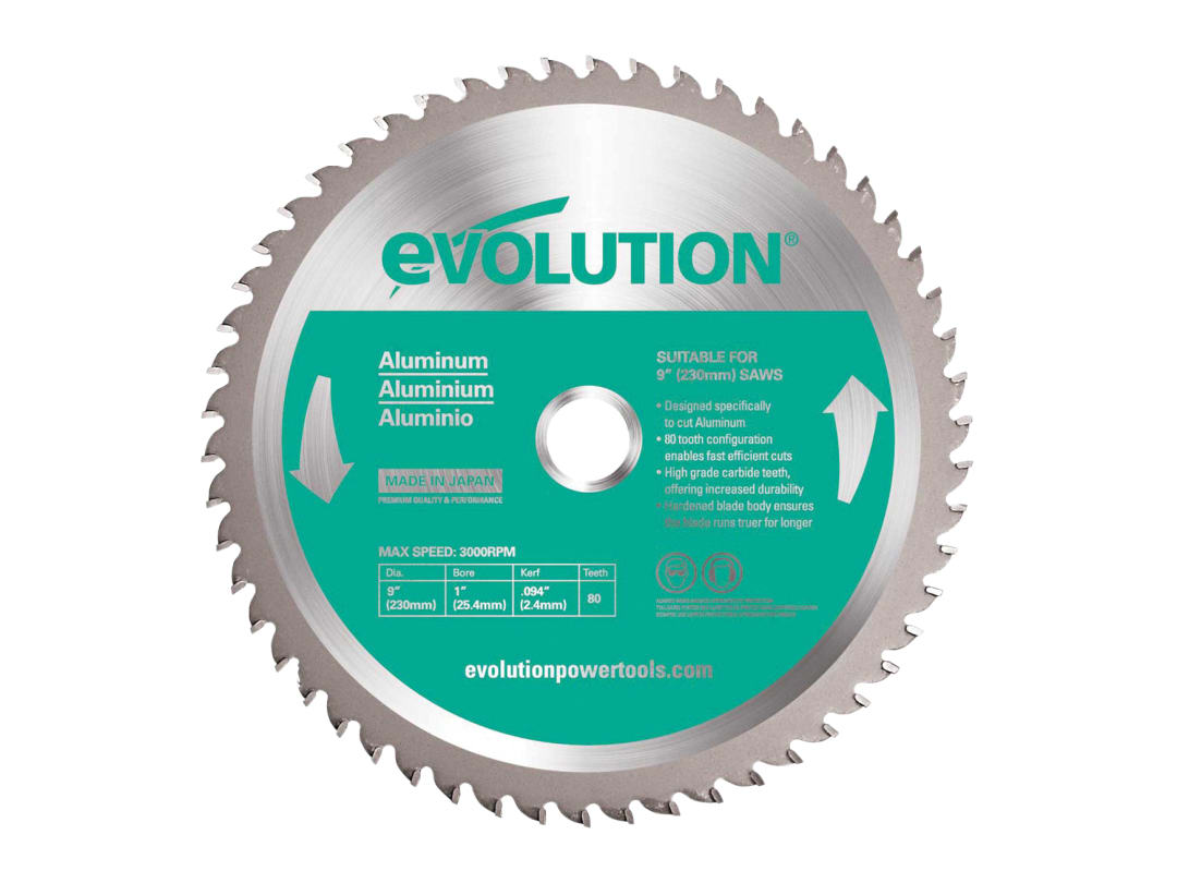 Evolution Aluminium Cutting Mitre Saw Blade 230 x 25.4mm x 80T A230TCT-80CS