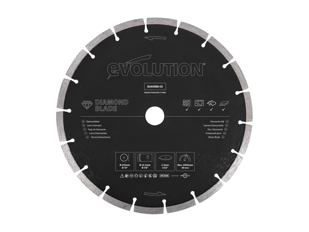 Evolution General Purpose Diamond Blade 255 x 22.2mm D255SEG-CS
