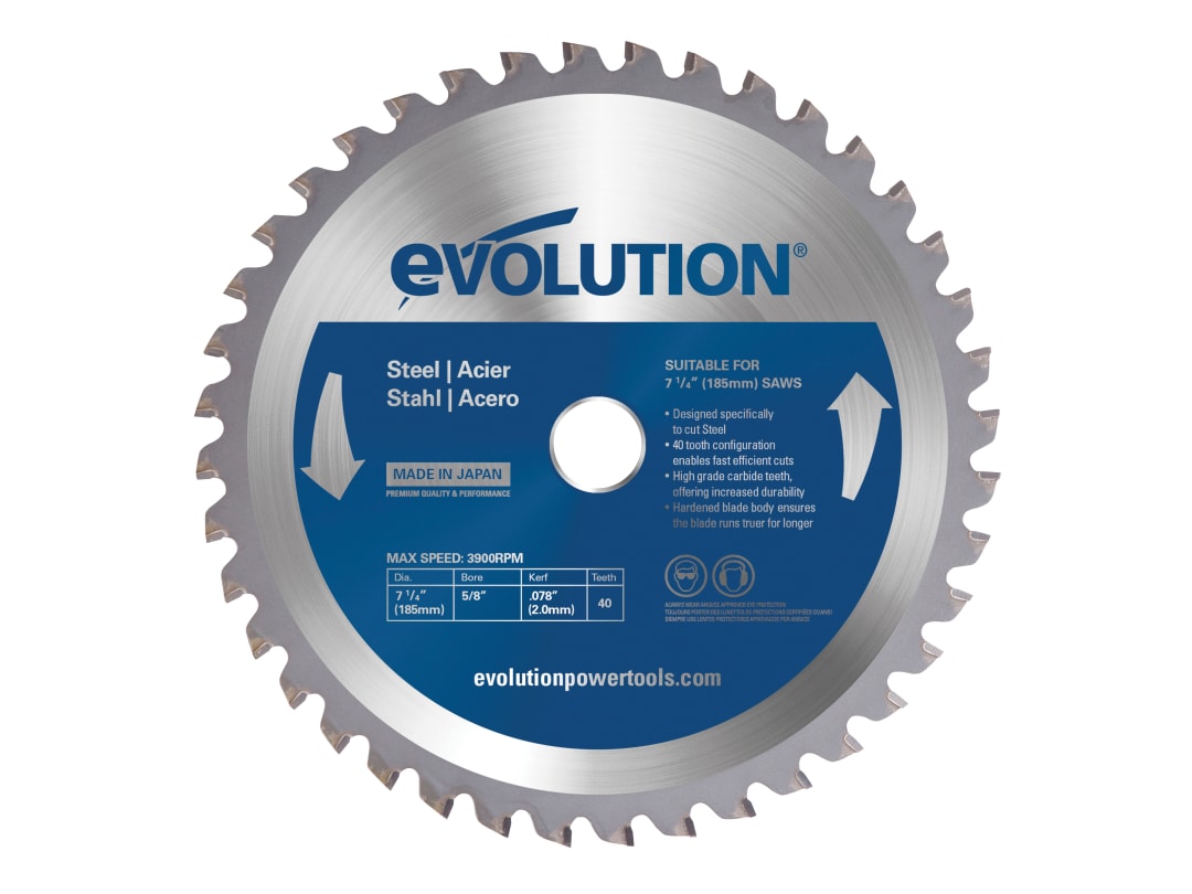 Evolution Mild Steel Cutting Circular Saw Blade 185 x 20mm x 40T M185TCT-40CS