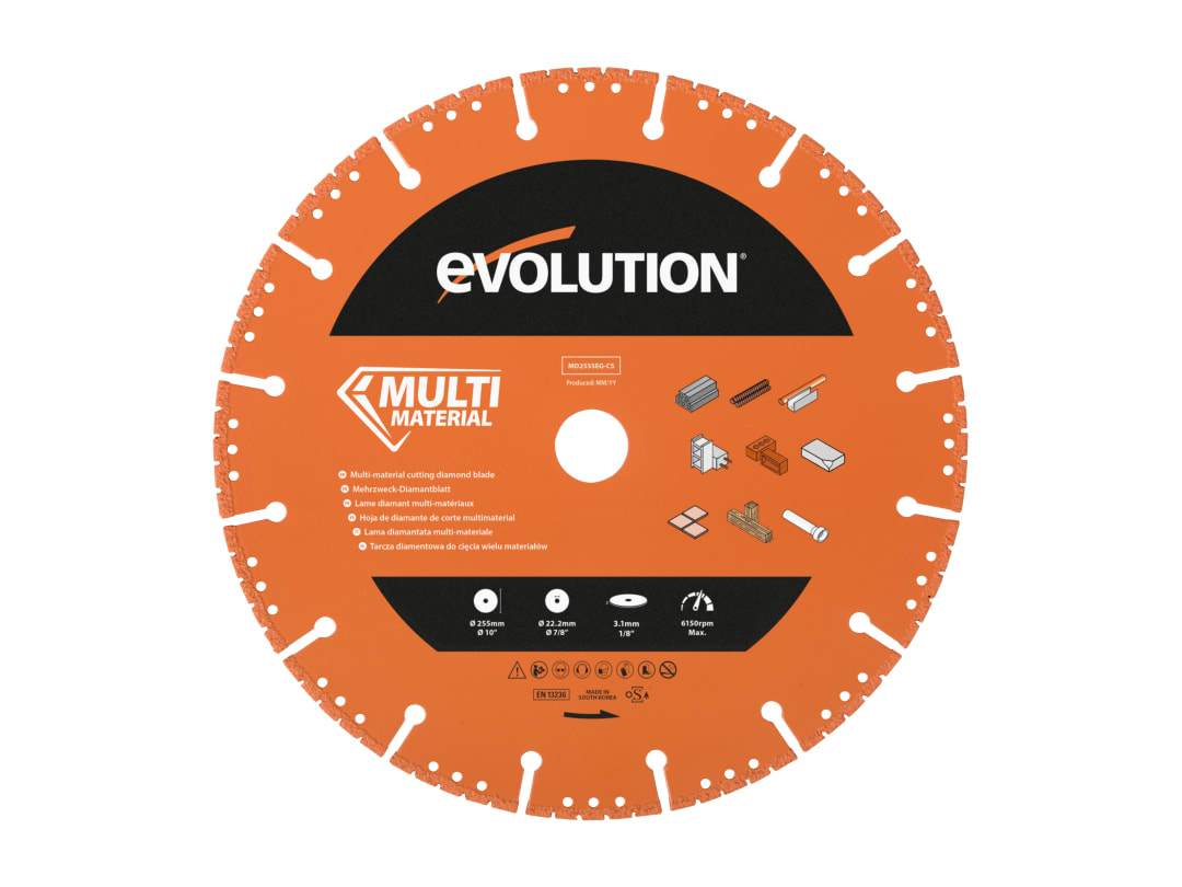 Evolution Multi-Material Diamond Demolition Disc Cutter Blade 255 x 22.2mm MD255SEG-CS
