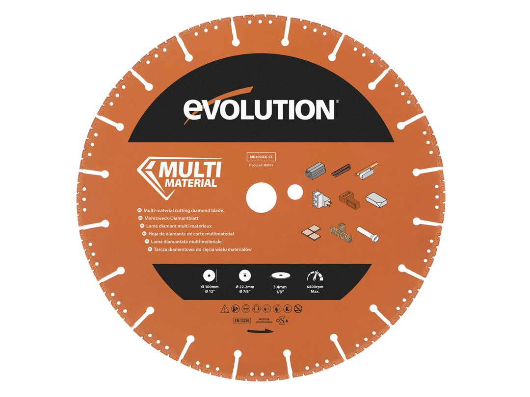 Evolution Multi-Material Diamond Demolition Disc Cutter Blade 300 x 22.2mm MD300SEG-CS