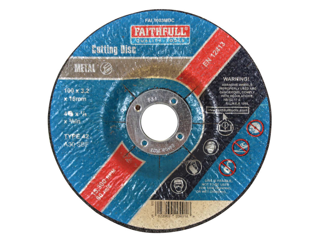 Faithfull Depressed Centre Metal Cut Off Disc 100 x 3.2 x 16mm FAI1003MDC