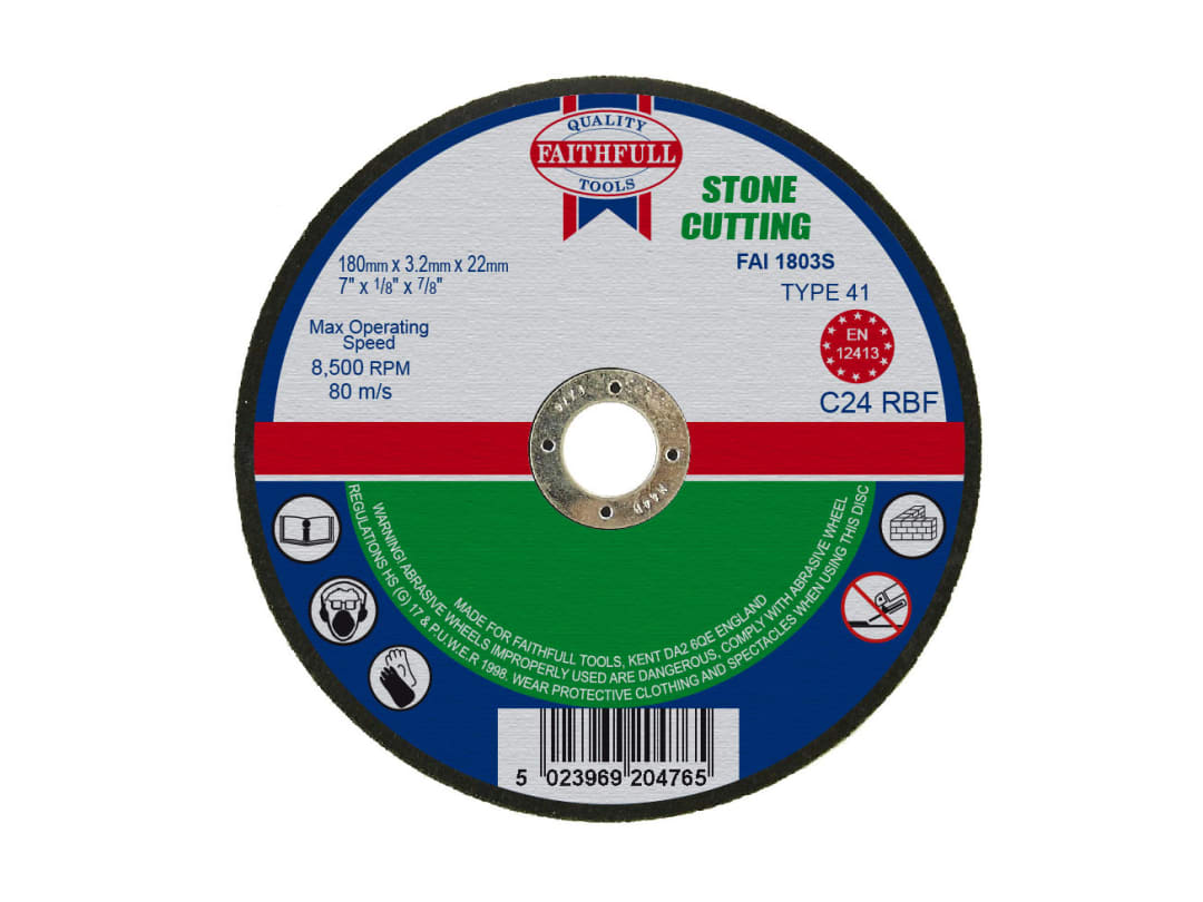 Faithfull Stone Cut Off Disc 180 x 3.2 x 22.23mm FAI1803S