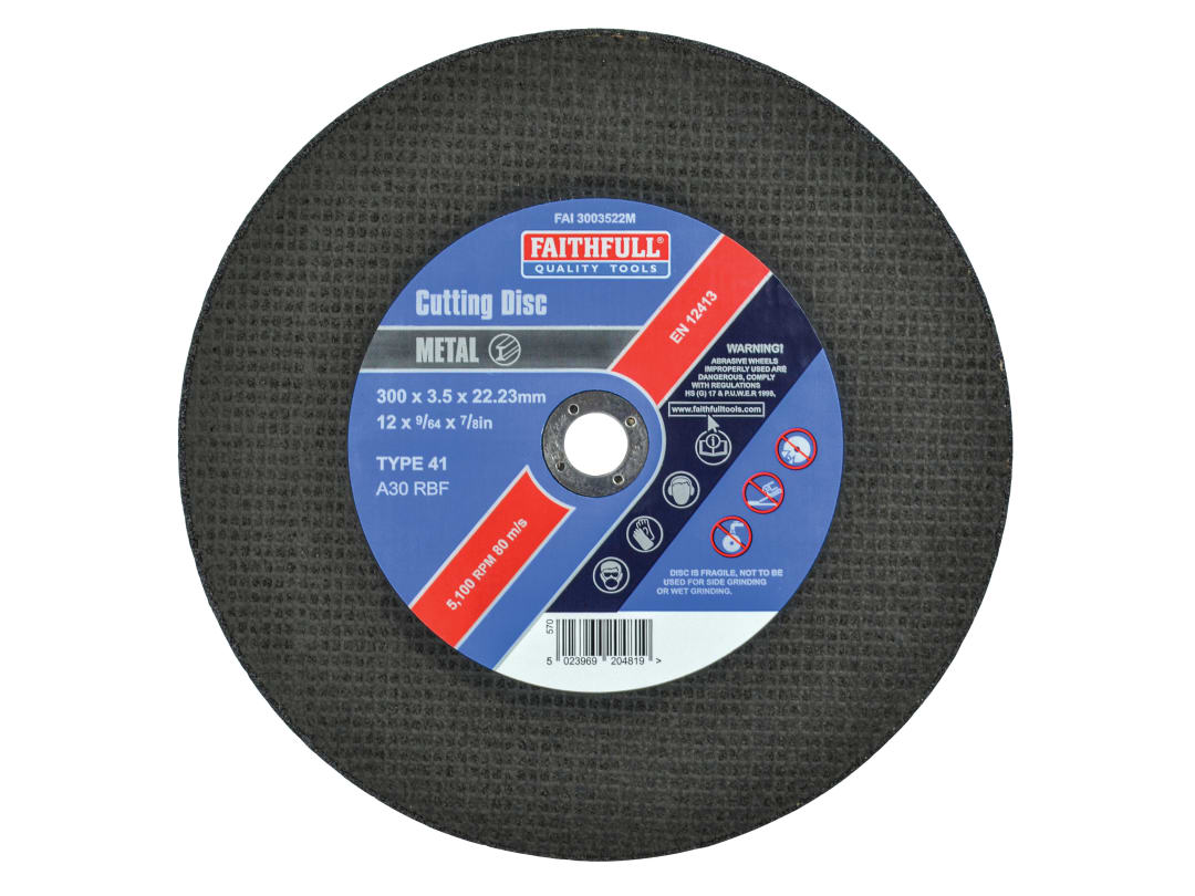 Faithfull Metal Cut Off Disc 300 x 3.5 x 22.23mm FAI3003522M