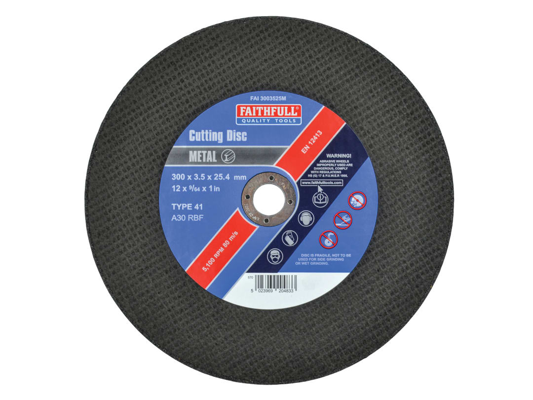 Faithfull Metal Cut Off Disc 300 x 3.5 x 25.4mm FAI3003525M