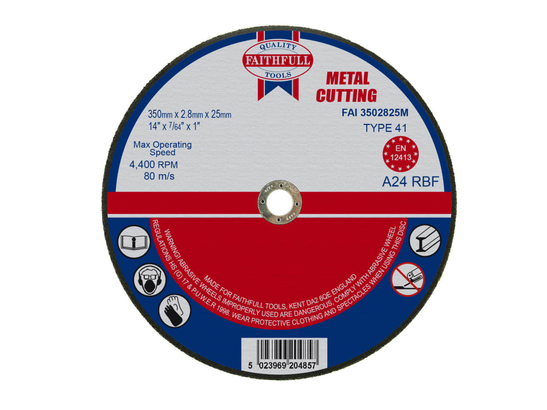 Faithfull Metal Cut Off Disc 355 x 2.8 x 25.4mm FAI3502825M