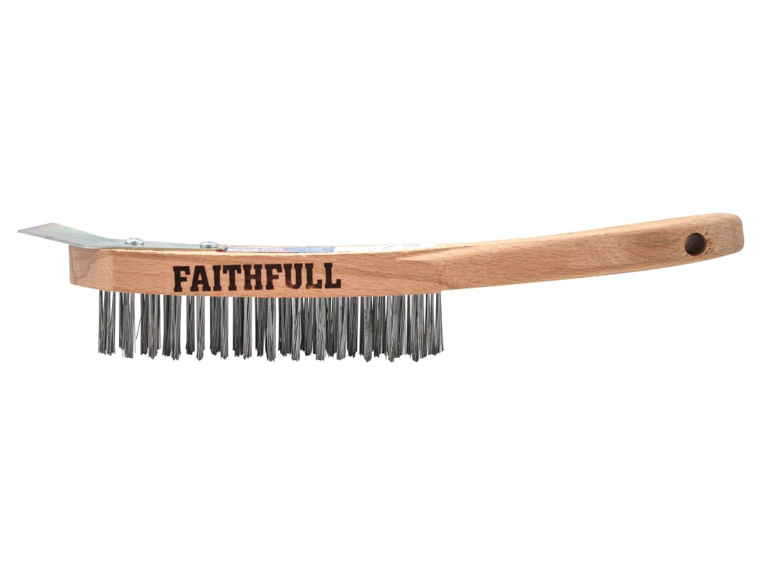 Faithfull Heavy-Duty Scratch Brush with Scraper - 4 Row FAI6804SRF