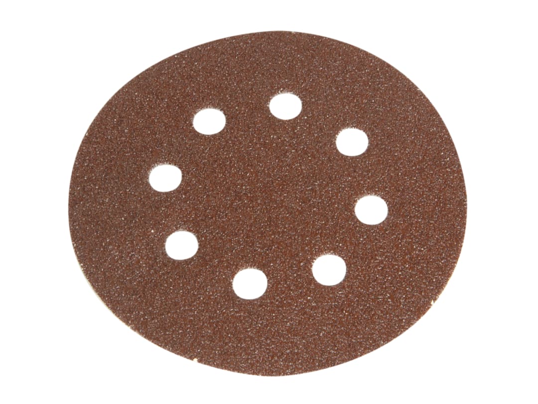 Faithfull Hook & Loop Sanding Disc DID3 Holed 125mm Medium Fine (Pack 5) FAIADHL125MF