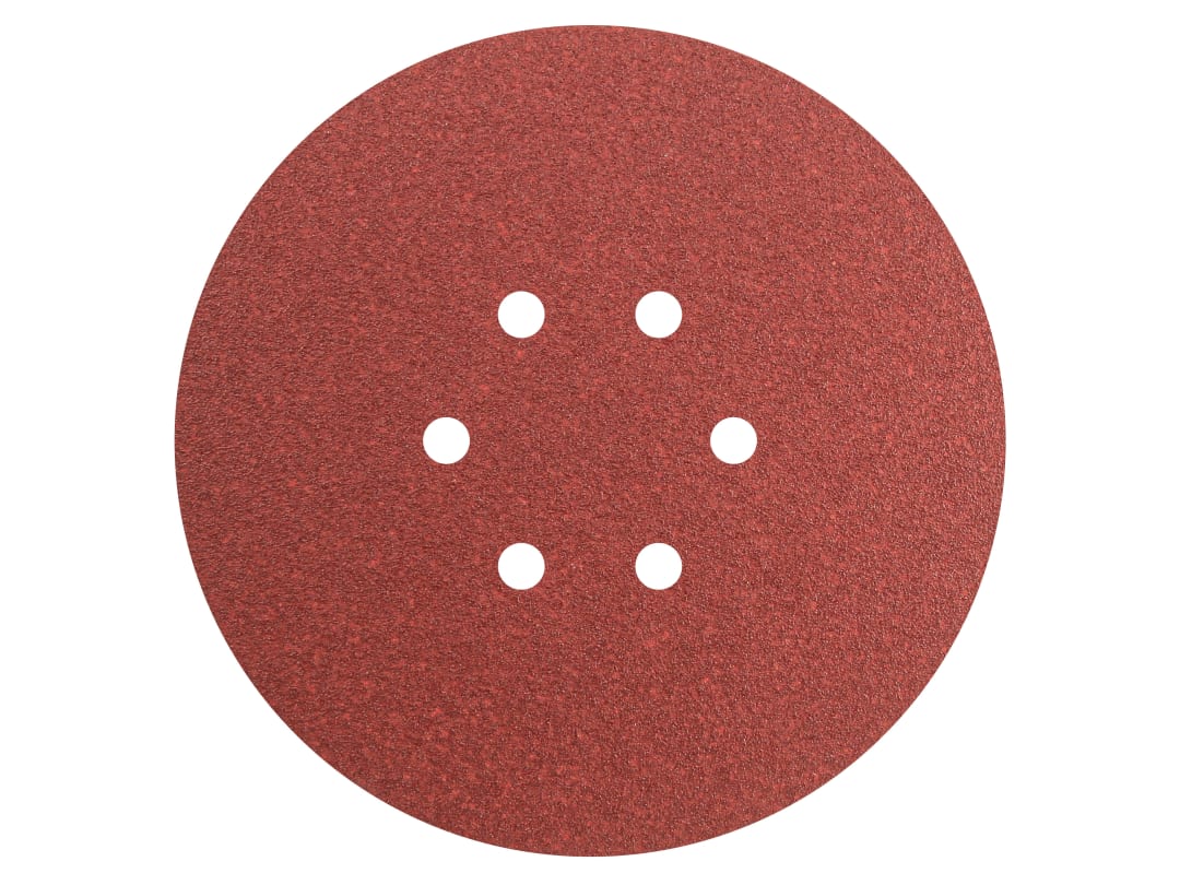 Faithfull Hook & Loop Sanding Disc DID2 Holed 150mm x 80G (Pack 5) FAIADHL150M