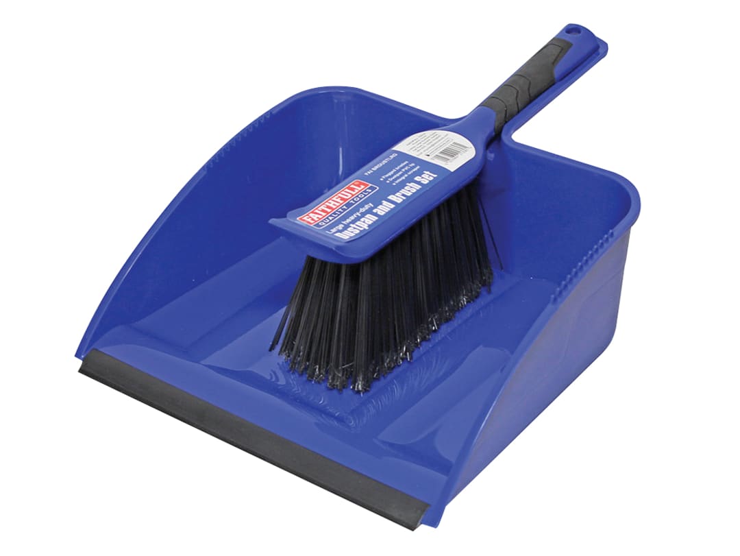 Faithfull Large Plastic Dustpan & Brush Set FAIBRDUSTLRG
