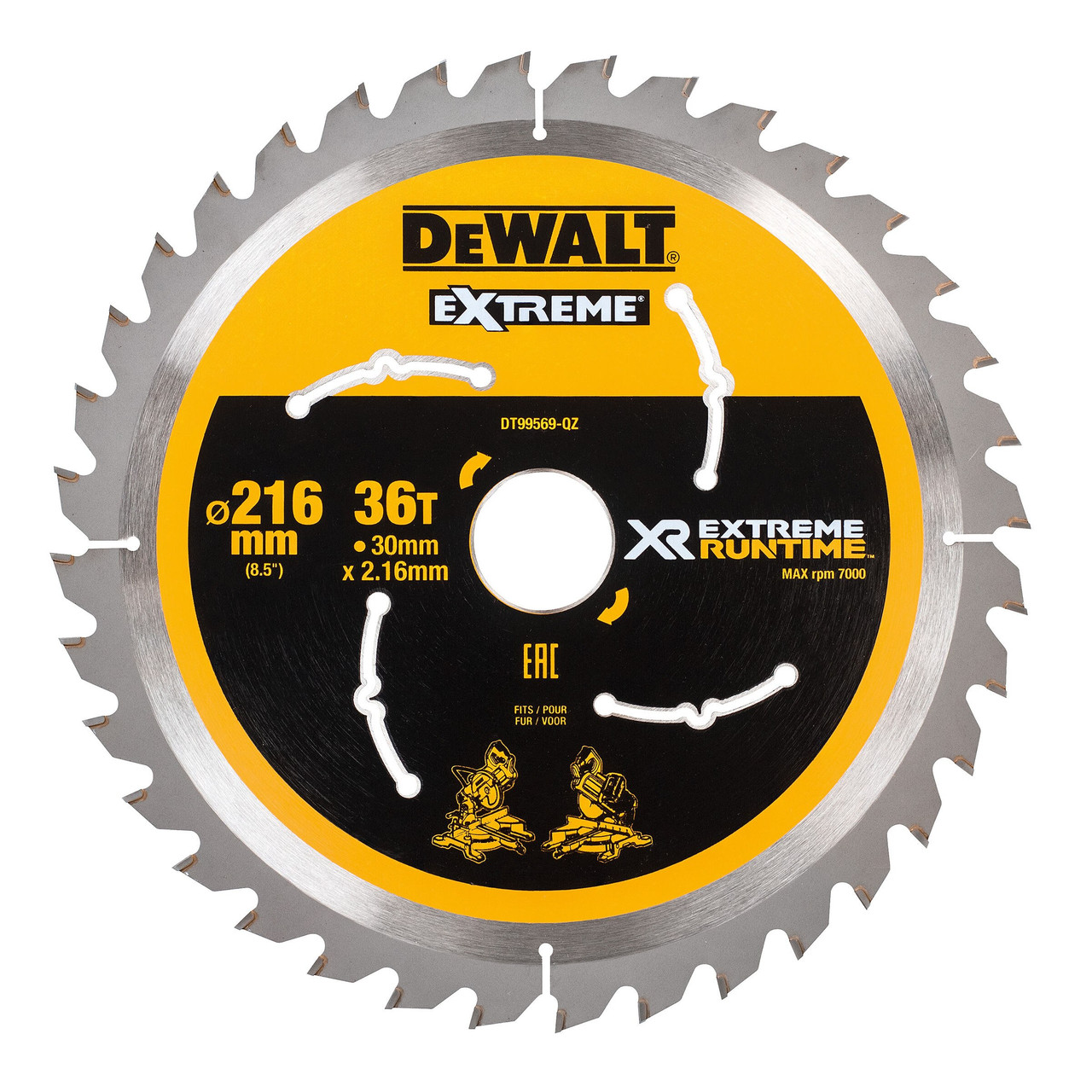 DEWALT Power Tools XR FlexVolt Circular Saw Blade 216 x 30mm x 36T DT99569-QZ