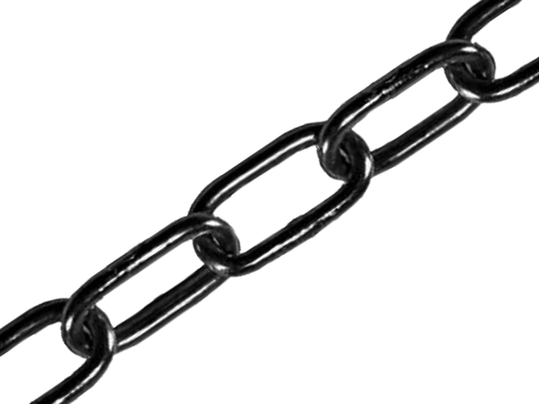 Faithfull Black Japanned Chain 2.5mm x 2.5m - Max. Load 50kg FAICHCUT25B