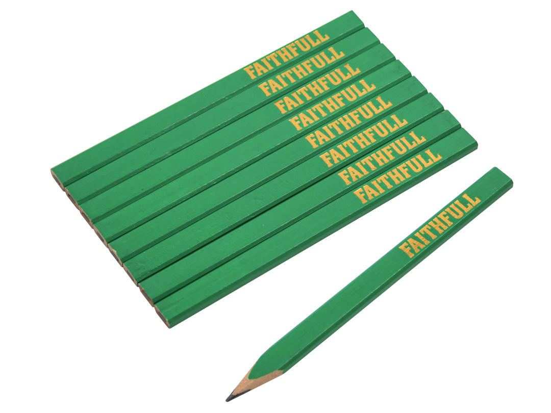 Faithfull FSC Carpenter's Pencils - Green / Hard (Pack 10) FAICPG10FSC