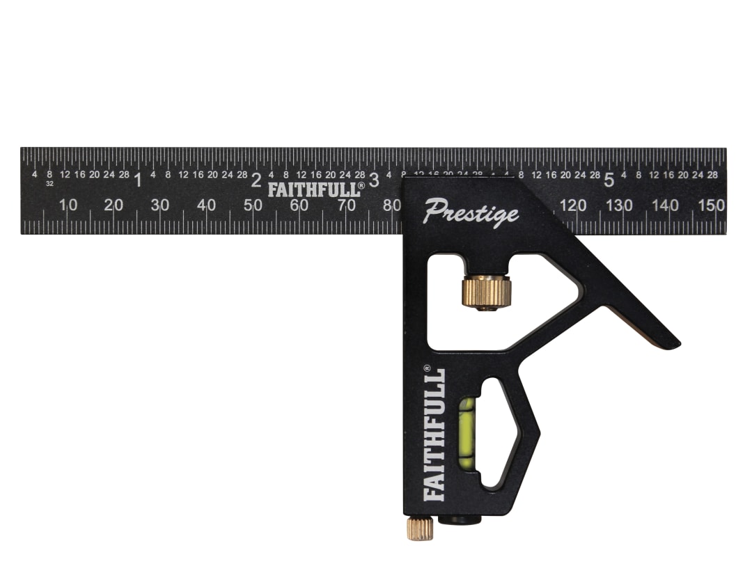 Faithfull Prestige Combination Square Black Aluminium 150mm (6in) FAICS150CNC