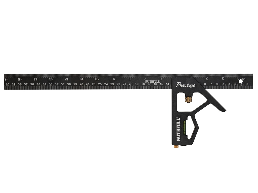 Faithfull Prestige Combination Square Black Aluminium 400mm (16in) FAICS400CNC