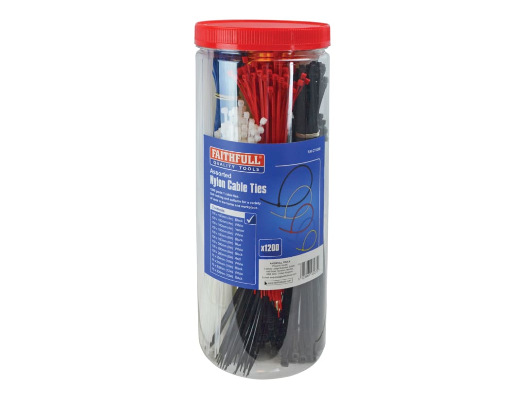 Faithfull Cable Ties (Barrel Pack 1200) FAICT1200
