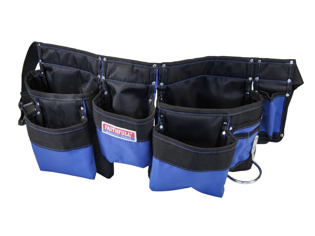 Faithfull Double Tool & Nail Pouch 2100D Nylon FAIDTNPN