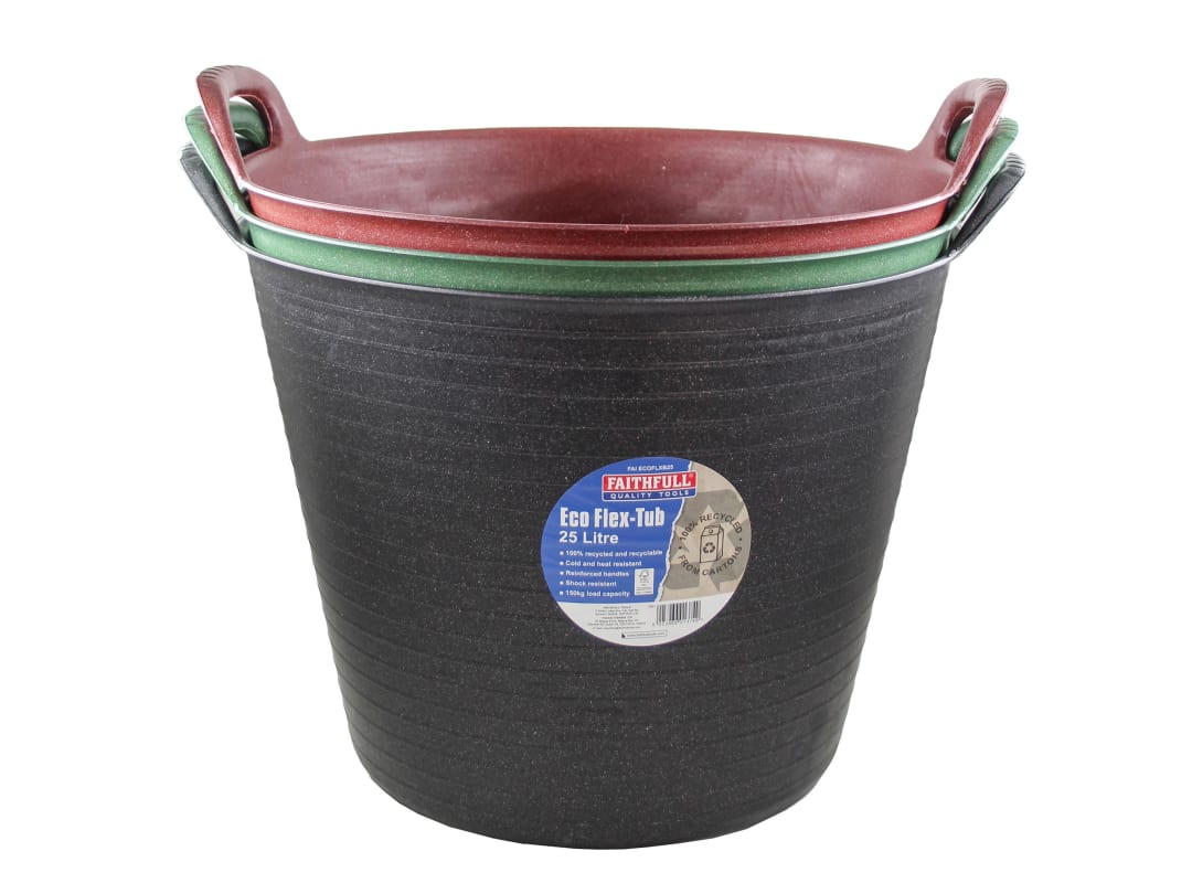 Faithfull Eco Flex Tub 25 litre Triple Pack FAIECOFLX3PC