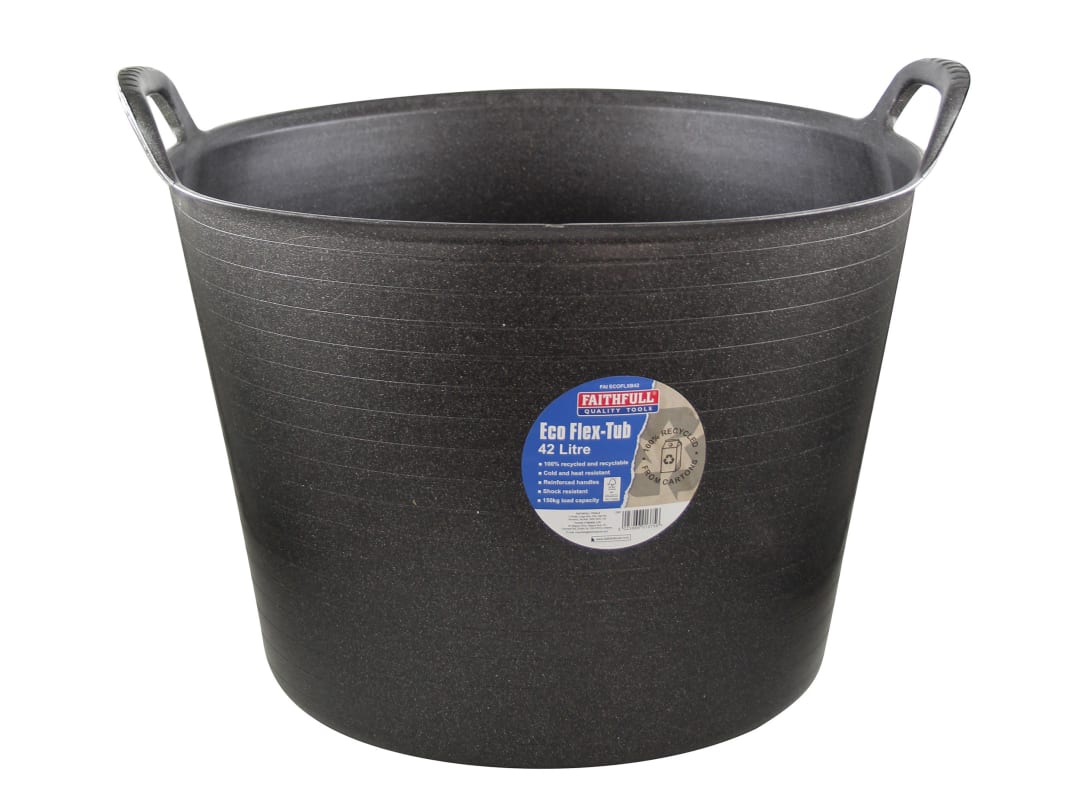 Faithfull Eco Flex Tub 42 litre - Recycled Black FAIECOFLXB42