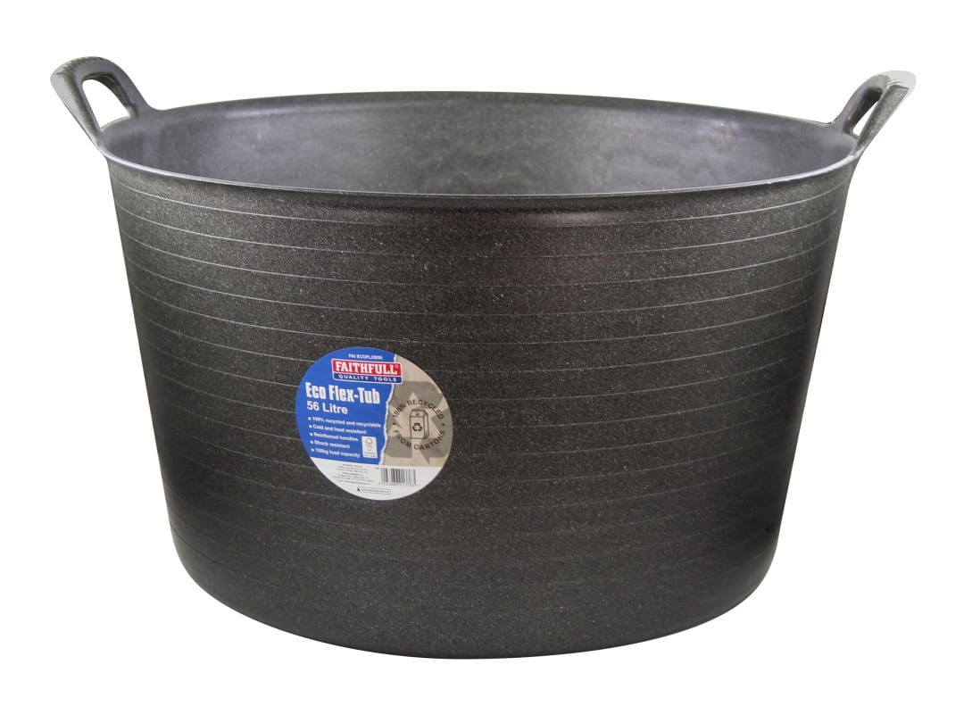 Faithfull Eco Flex Tub 56 litre - Recycled Black FAIECOFLXB56