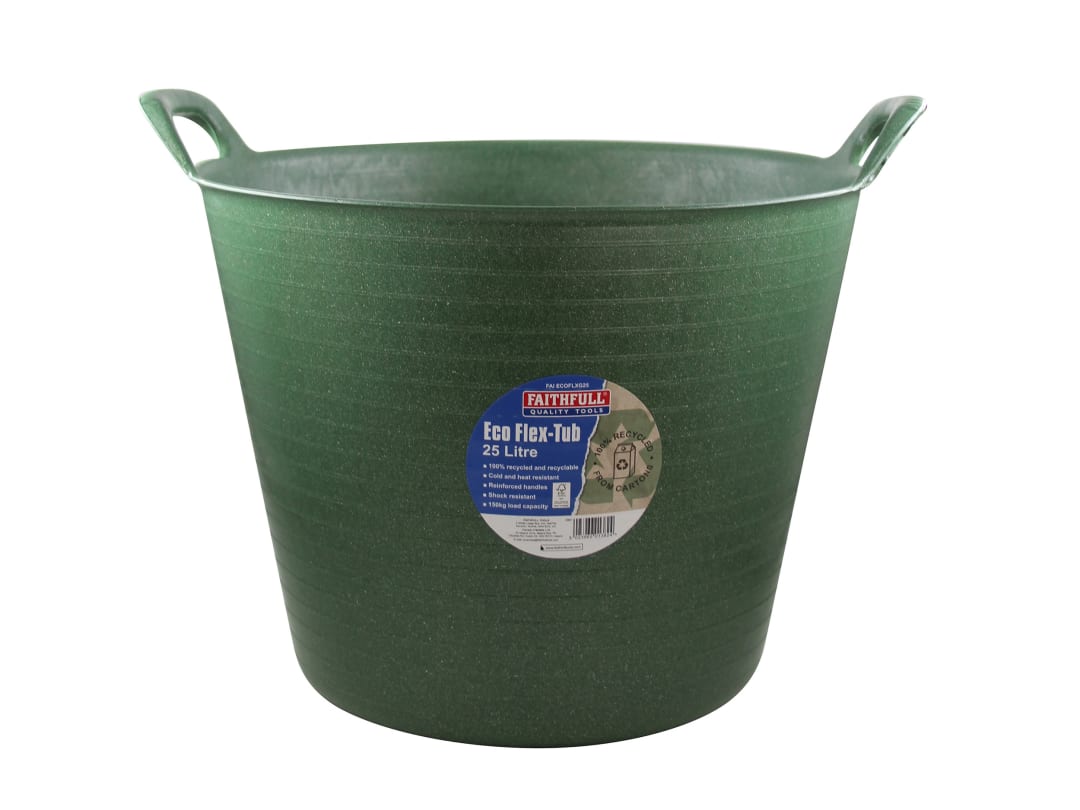 Faithfull Eco Flex Tub 25 litre - Recycled Green FAIECOFLXG25