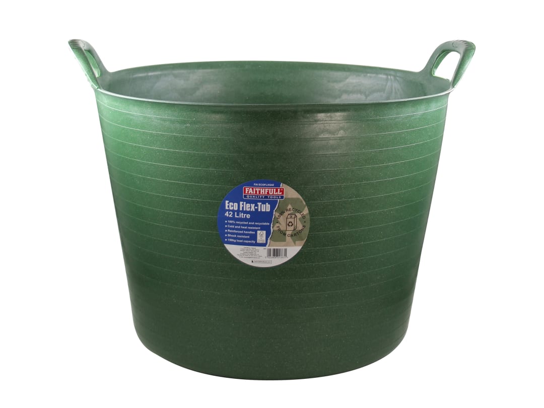 Faithfull Eco Flex Tub 42 litre - Recycled Green FAIECOFLXG42