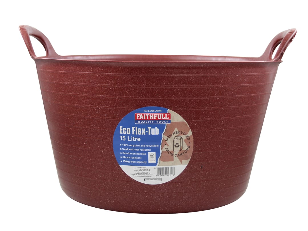 Faithfull Eco Flex Tub 15 litre - Recycled Red FAIECOFLXR15
