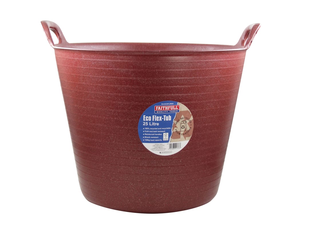 Faithfull Eco Flex Tub 25 litre - Recycled Red FAIECOFLXR25