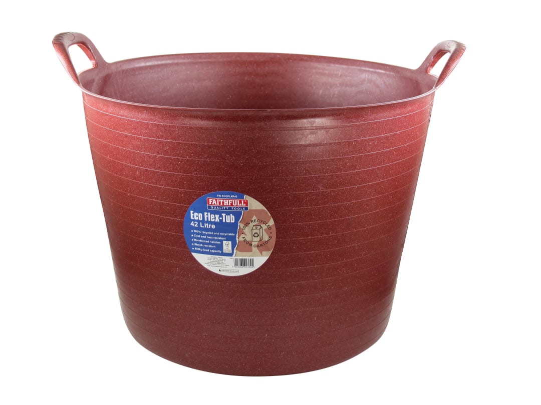 Faithfull Eco Flex Tub 42 litre - Recycled Red FAIECOFLXR42