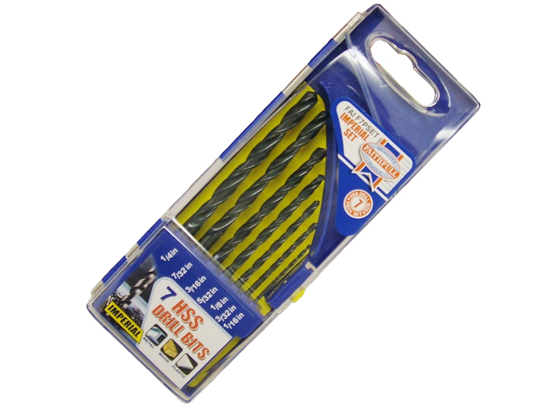 Faithfull HSS Drill Bit Set of 7 1/16-1/4 x 1/32 FAIF7PSET