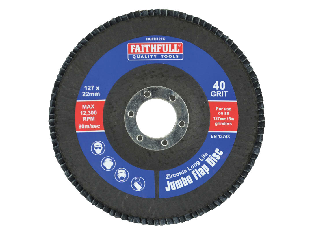 Faithfull Abrasive Jumbo Flap Disc 127mm Fine FAIFD127F
