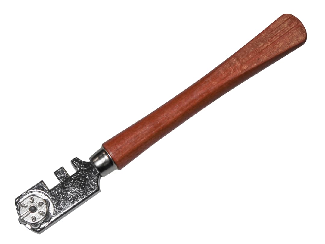 Faithfull Six Wheel Glasscutter Tungsten Carbide - Wood Handle FAIGCSIX