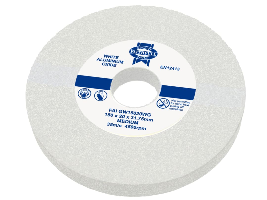 Faithfull General Purpose Grinding Wheel 150 x 20mm White Medium FAIGW15020WG