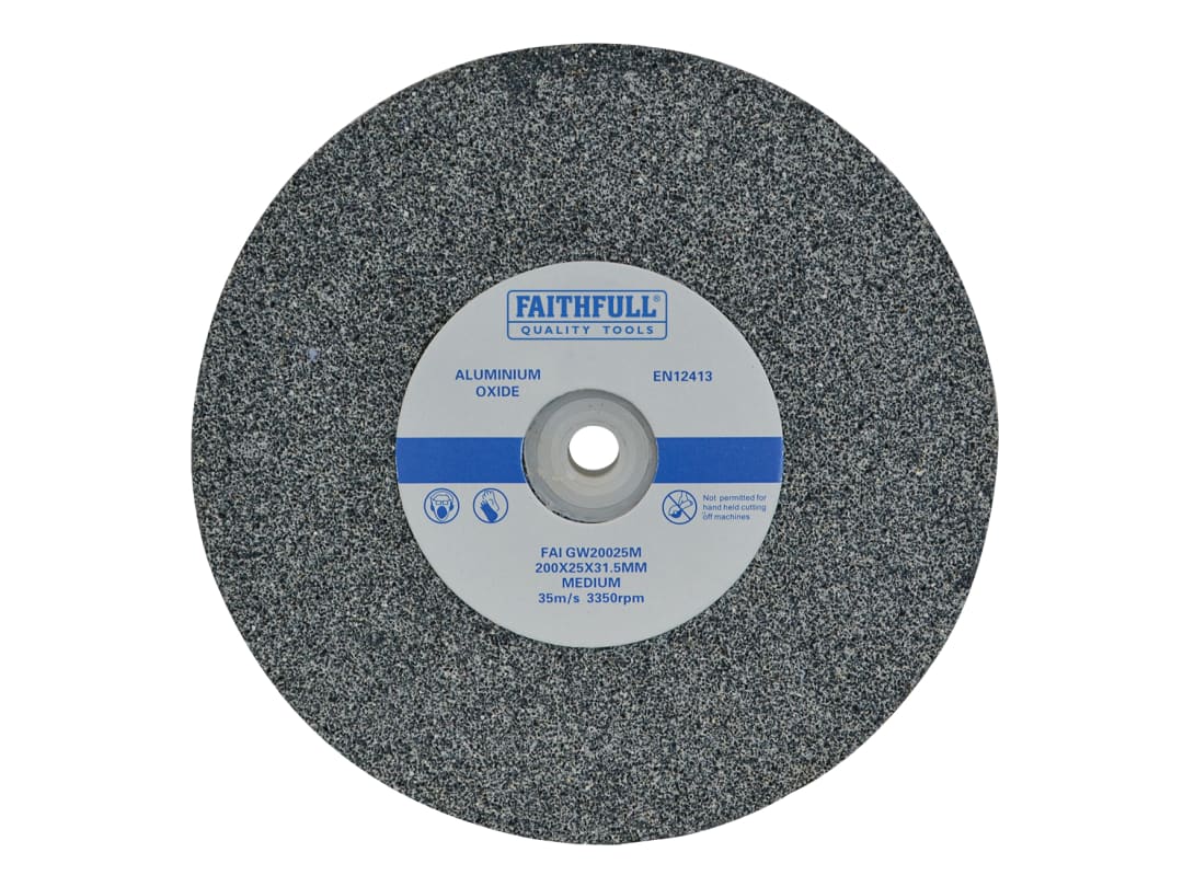 Faithfull General Purpose Grinding Wheel 200 x 25mm Medium Alox FAIGW20025M