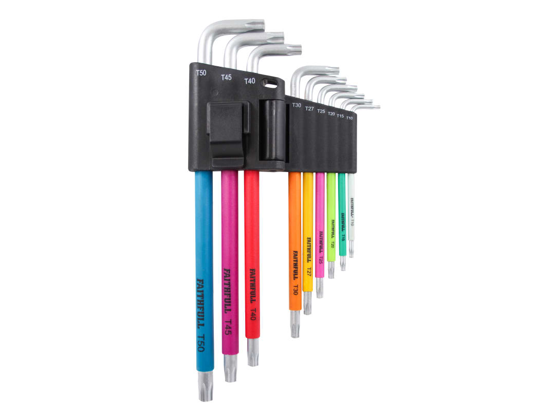 Faithfull Multicoloured Star Key Set, 9 Piece FAIHKS9CS