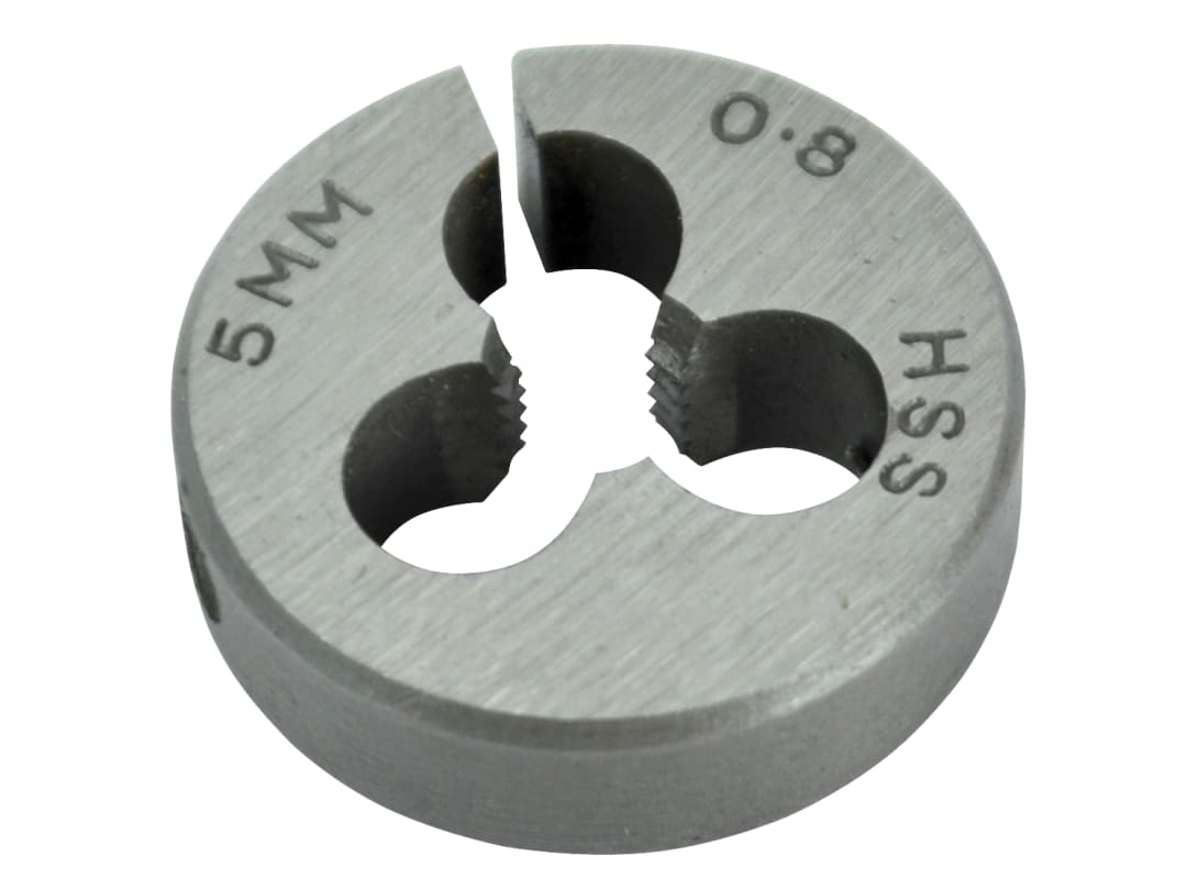 Faithfull HSS Straight Flute Split Die M5 x 0.8,, 13/16in OD FAIHSSDM5
