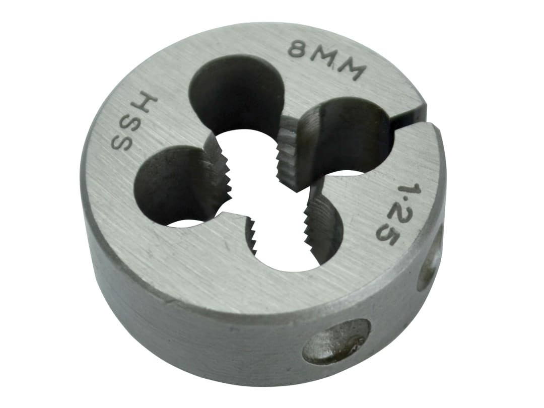 Faithfull HSS Straight Flute Split Die M8 x 1.25, 1in OD FAIHSSDM8