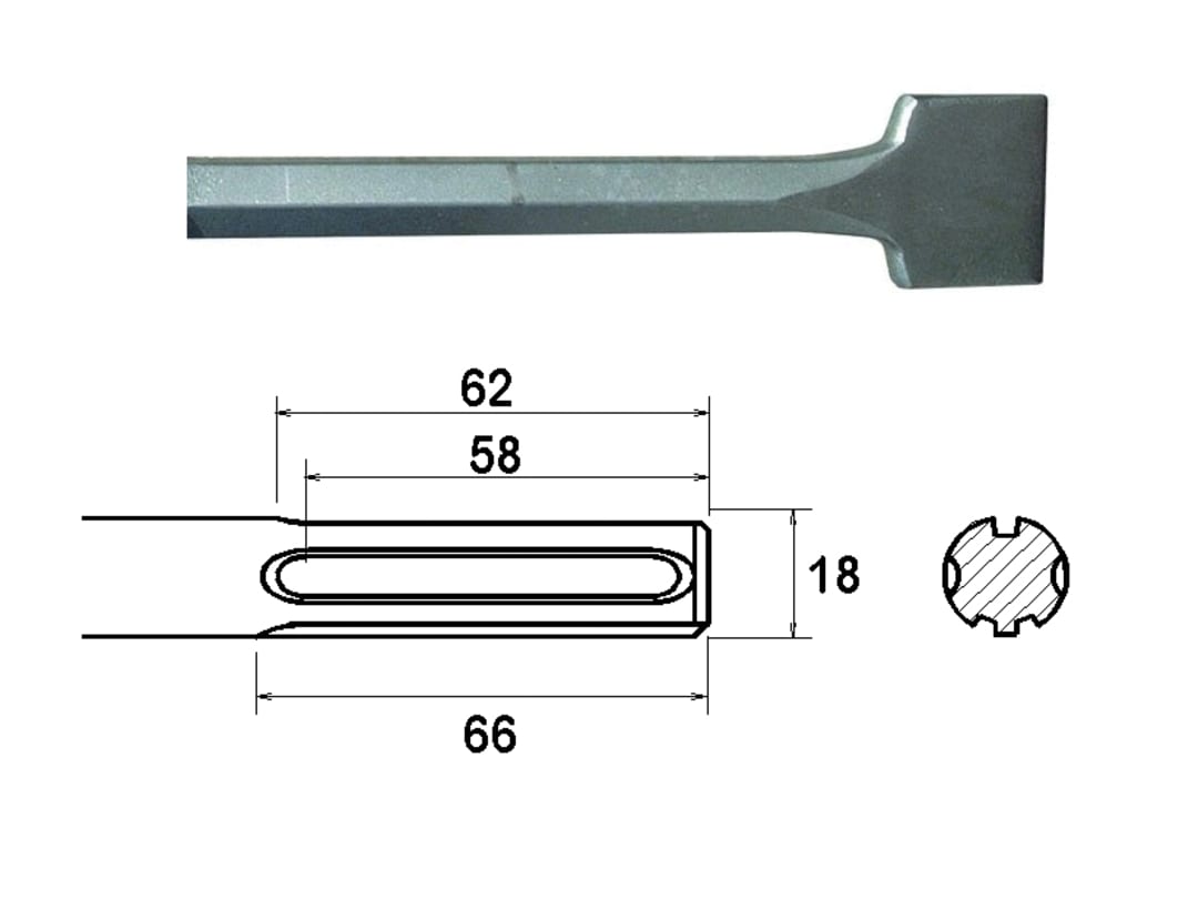 Faithfull SDS Max Straight Scaling Chisel 50 x 400mm FAIMAXSC50