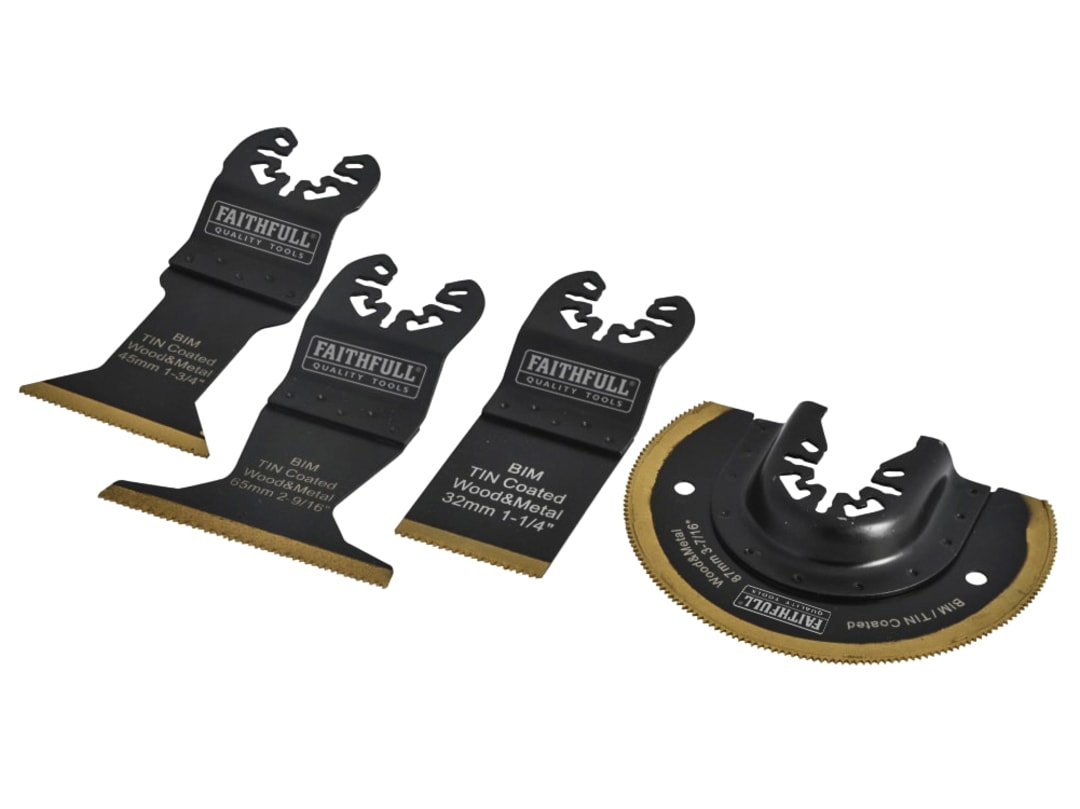 Faithfull Multi-Function Titanium Blade Set 4 Piece FAIMFBMKIT4