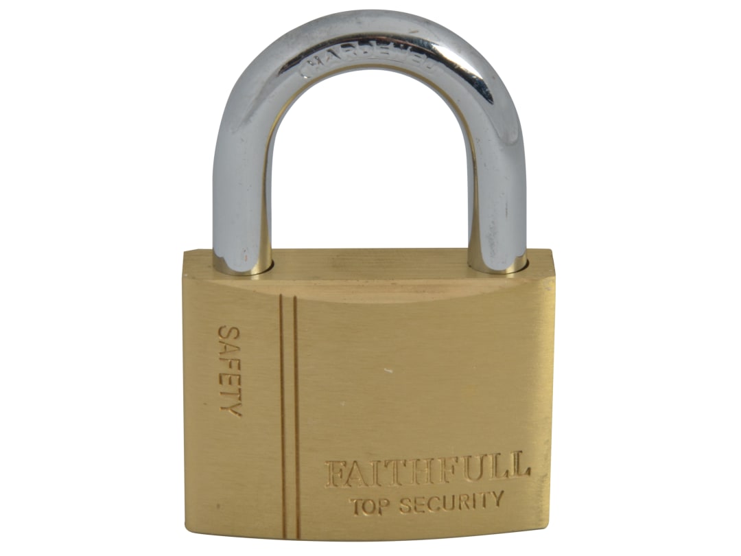 Faithfull Brass Padlock 50mm 3 Keys FAIPLB50