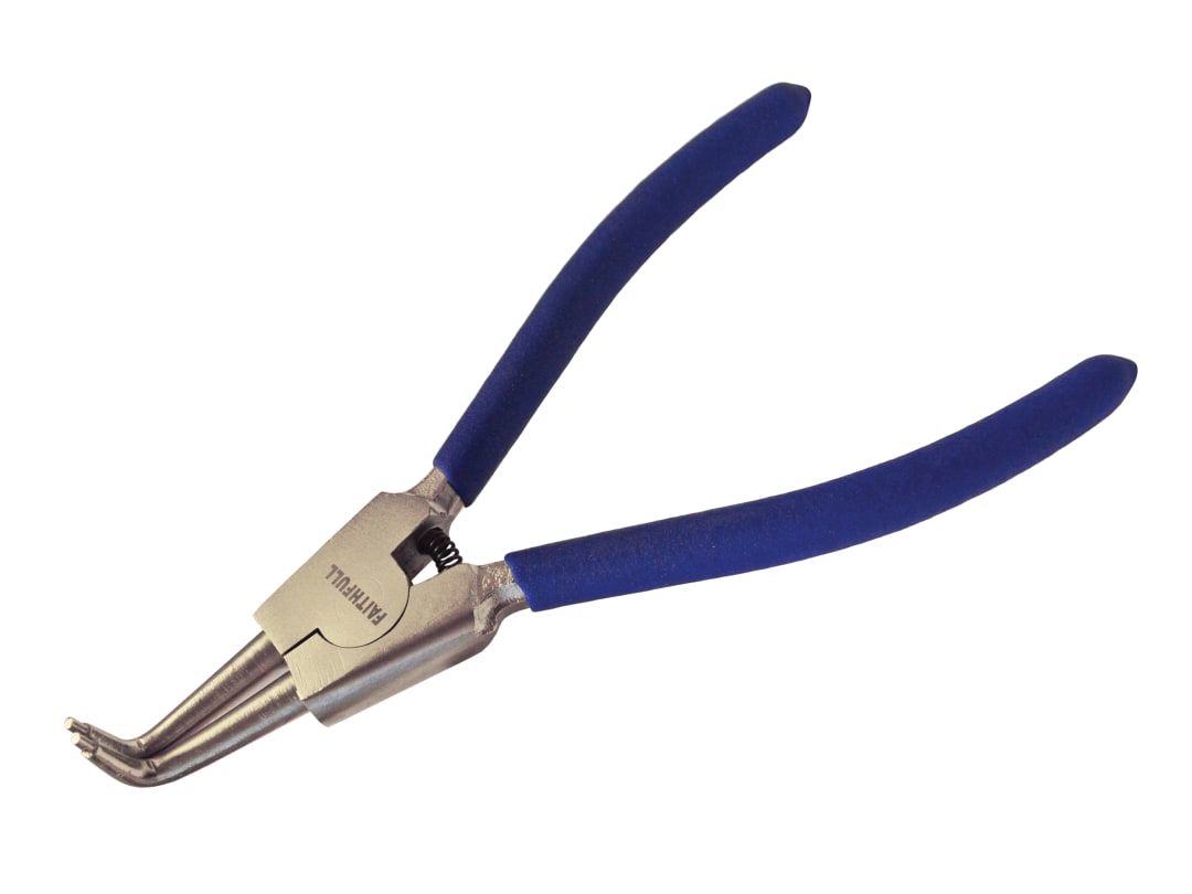 Faithfull Circlip Pliers Outside Bent CRV 180mm (7in) FAIPLCIREXTB